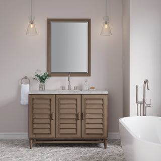 48 Inch Portland Freestanding Vanity in Whitewashed Walnut / Victorian Silver Top