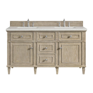 60 Inch Lorelai Freestanding Vanity in Whitewashed Oak / Lime Delight Top