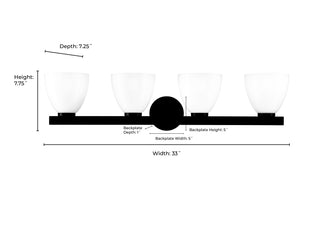 Apria 33" Wide 4-Light Vanity - Polished Chrome