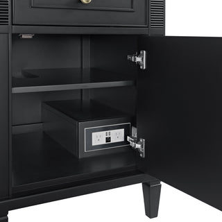60 Inch Lorelai Freestanding Vanity in Black Onyx / White Zeus Top