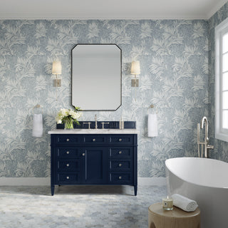 48 Inch Brittany Freestanding Vanity in Victory Blue / Victorian Silver Top