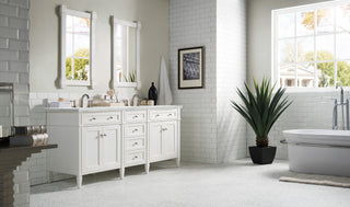 72 Inch Brittany Freestanding Vanity in Bright White / Ethereal Noctis Top