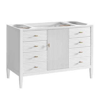 48 Inch Myrrin Freestanding Vanity in Bright White / Parisien Bleu Top