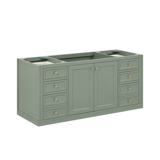 60 Inch Chicago Freestanding Vanity in Smokey Celadon / Carrara White Top