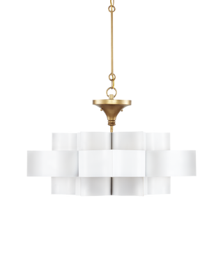 Grand Lotus Small White Chandelier