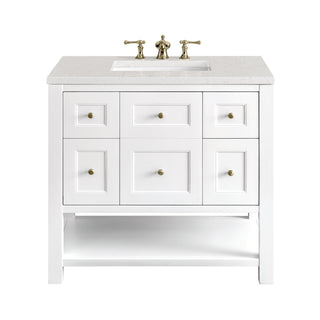 36 Inch Breckenridge Freestanding Vanity in Bright White / Lime Delight Top