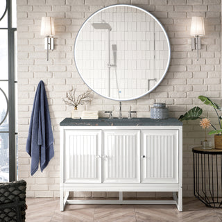 48 Inch Athens Dual Mount Vanity in Glossy White / Parisien Bleu Top