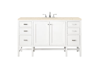 60 Inch Addison Freestanding Vanity in Glossy White / Eternal Marfil Top