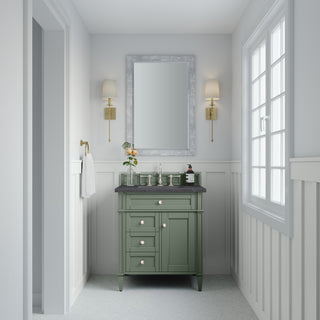 30 Inch Brittany Freestanding Vanity in Smokey Celadon / Charcoal Soapstone Top