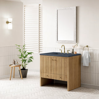 36 Inch Hudson Freestanding Vanity in Light Natural Oak / Charcoal Soapstone Top