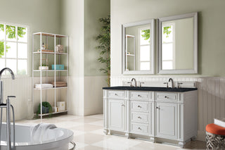 60 Inch Bristol Freestanding Vanity in Bright White / Charcoal Soapstone Top