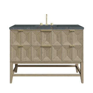 48 Inch Emmeline Freestanding Vanity in Pebble Oak / Parisien Bleu Top