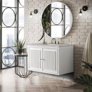 36 Inch Athens Dual Mount Vanity in Glossy White / Victorian Silver Top