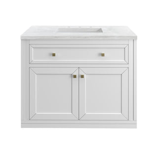 36 Inch Chicago Freestanding Vanity in Glossy White / Arctic Fall Top