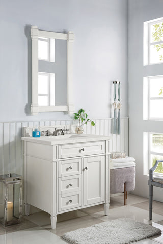 30 Inch Brittany Freestanding Vanity in Bright White / Lime Delight Top