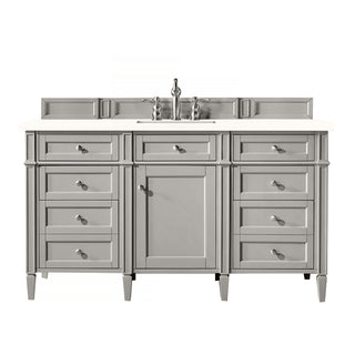 60 Inch Brittany Freestanding Vanity in Urban Gray / White Zeus Top