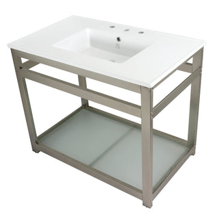 Quadras 37.38 Inch Console Sink in White