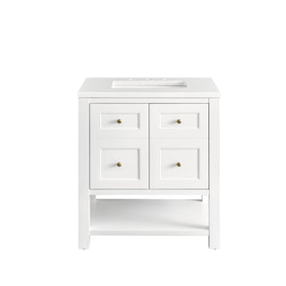 30 Inch Breckenridge Freestanding Vanity in Bright White / White Zeus Top