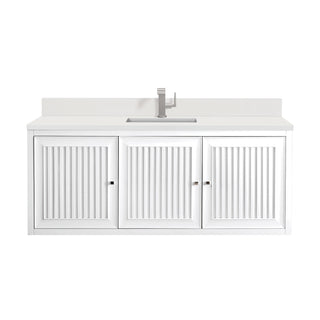 60 Inch Athens Dual Mount Vanity in Glossy White / White Zeus Top