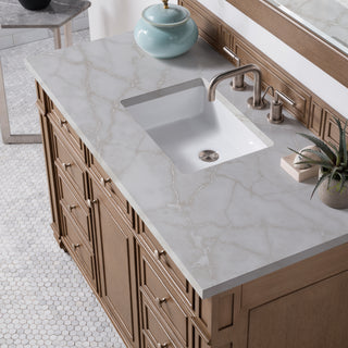 48 Inch Bristol Freestanding Vanity in Whitewashed Walnut / Victorian Silver Top