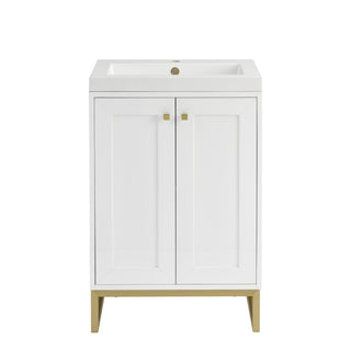 23.63 Inch Chianti Freestanding Vanity in Glossy White / White Glossy Top
