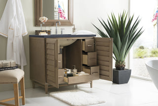 36 Inch Portland Freestanding Vanity in Whitewashed Walnut / Charcoal Soapstone Top