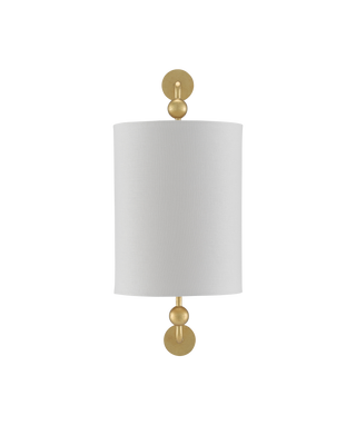 Tavey Gold Wall Sconce, White Shade