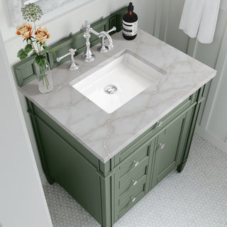 30 Inch Brittany Freestanding Vanity in Smokey Celadon / Victorian Silver Top