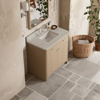 36 Inch Gracyn Freestanding Vanity in Coastal Driftwood / Victorian Silver Top