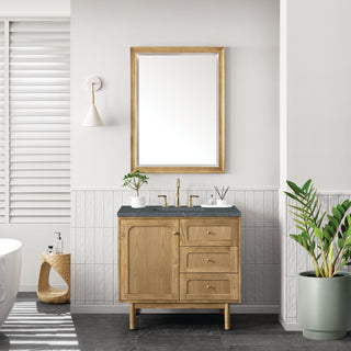 36 Inch Laurent Dual Mount Vanity in Light Natural Oak / Parisien Bleu Top