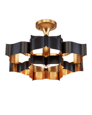 Grand Lotus Small Black Chandelier