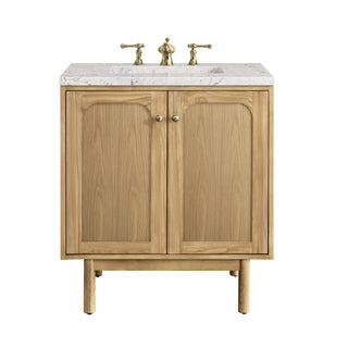 30 Inch Laurent Dual Mount Vanity in Light Natural Oak / Eternal Jasmine Pearl Top