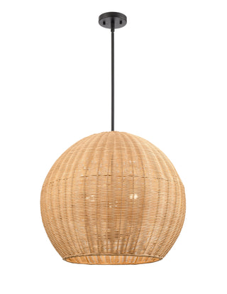 Elise 22" Wide 3-Light Pendant - Matte Black