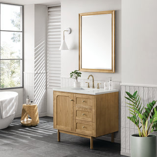 36 Inch Laurent Dual Mount Vanity in Light Natural Oak / Lime Delight Top