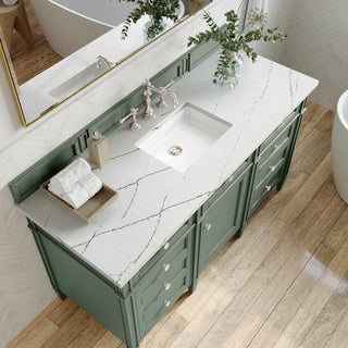 60 Inch Brittany Freestanding Vanity in Smokey Celadon / Ethereal Noctis Top
