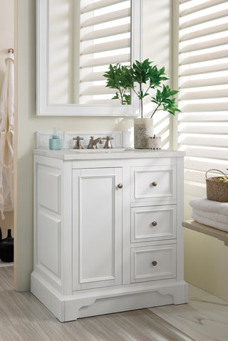 31.25 Inch De Soto Freestanding Vanity in Bright White / Lime Delight Top