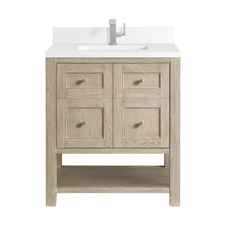 30 Inch Breckenridge Freestanding Vanity in Whitewashed Oak / White Zeus Top