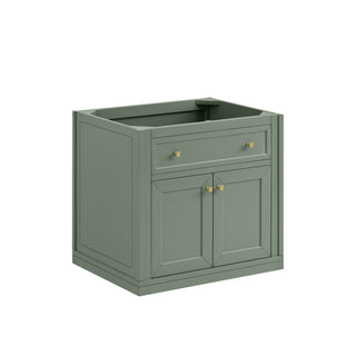 30 Inch Chicago Freestanding Vanity in Smokey Celadon / Eternal Jasmine Pearl Top