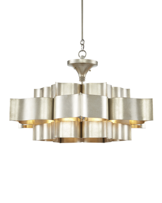 Grand Lotus Large Silver Chandelier