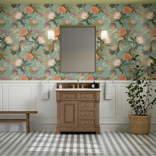 36 Inch Brookfield Freestanding Vanity in Pecan / Ethereal Noctis Top