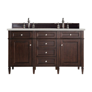 60 Inch Brittany Freestanding Vanity in Burnished Mahogany / Lime Delight Top