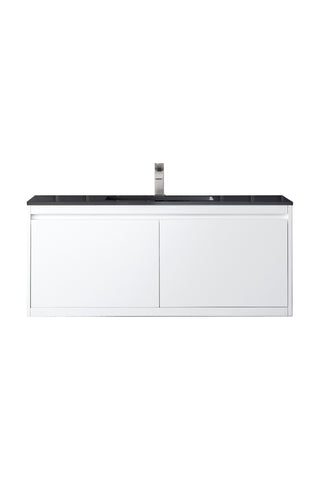47.25 Inch Mantova Floating Vanity in Glossy White / Charcoal Black Top