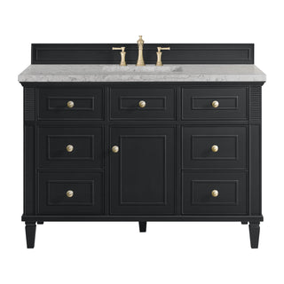 48 Inch Lorelai Freestanding Vanity in Black Onyx / Eternal Jasmine Pearl Top