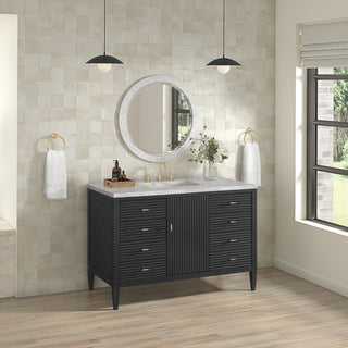 48 Inch Myrrin Freestanding Vanity in Carbon Oak / Victorian Silver Top