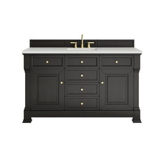 60 Inch Brookfield Freestanding Vanity in Black Onyx / Lime Delight Top