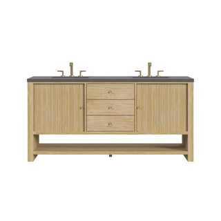 72 Inch Marigot Freestanding Vanity in Sunwashed Oak / Charcoal Soapstone Top
