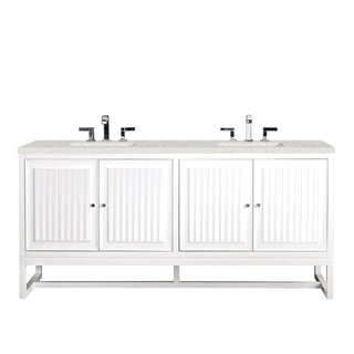 72 Inch Athens Dual Mount Vanity in Glossy White / Lime Delight Top