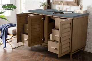 48 Inch Portland Freestanding Vanity in Whitewashed Walnut / Cala Blue Top