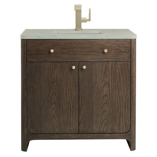 36 Inch Gracyn Freestanding Vanity in Sable / Victorian Silver Top