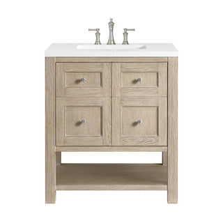 30 Inch Breckenridge Freestanding Vanity in Whitewashed Oak / White Zeus Top